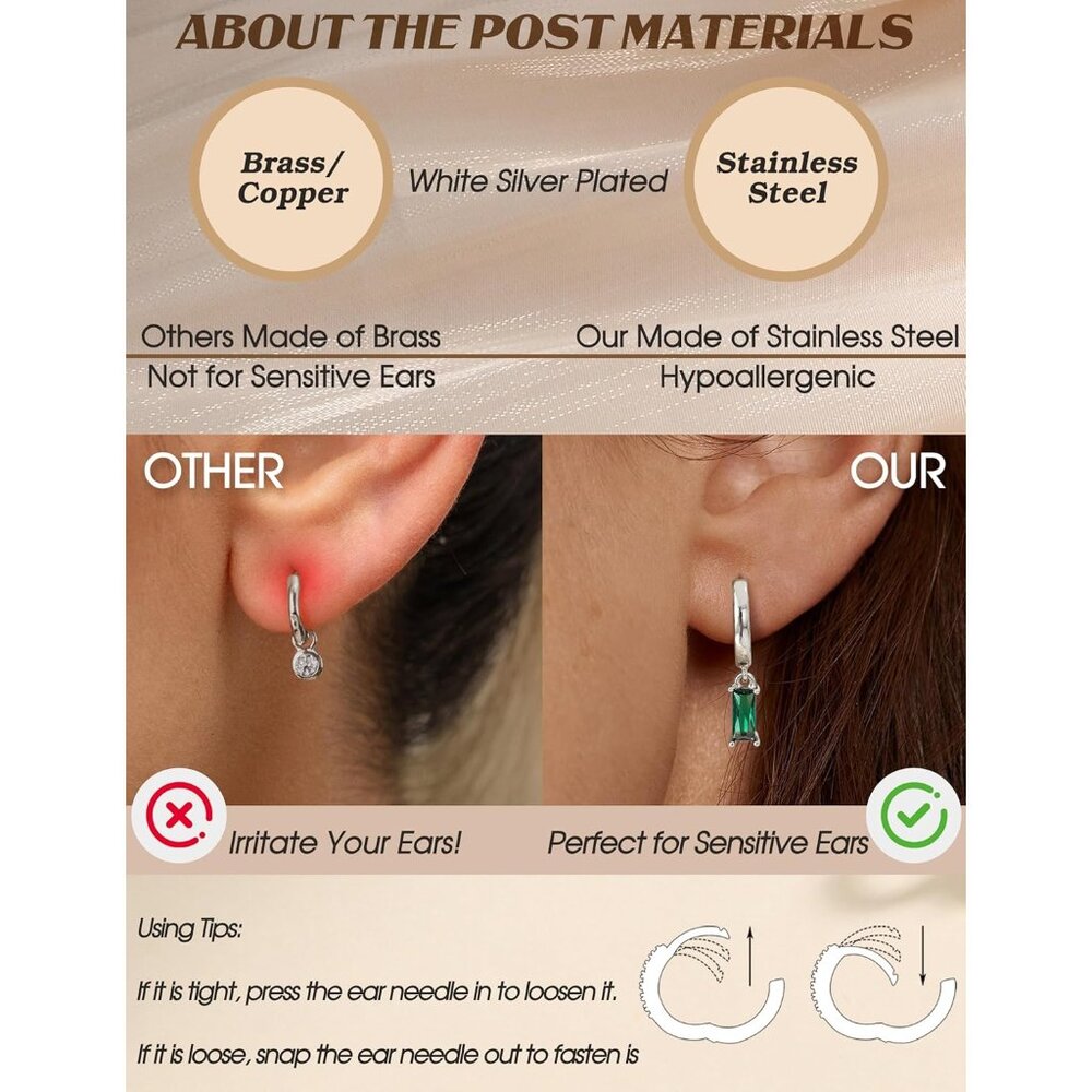 Comfortable Flat Back Stud Earrings For Sensitive… - image 4